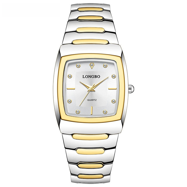 Men's Quartz Watch With Alloy Strap And Single Folding Buckle, Featuring Tempered Glass Mirror And Pointer Display