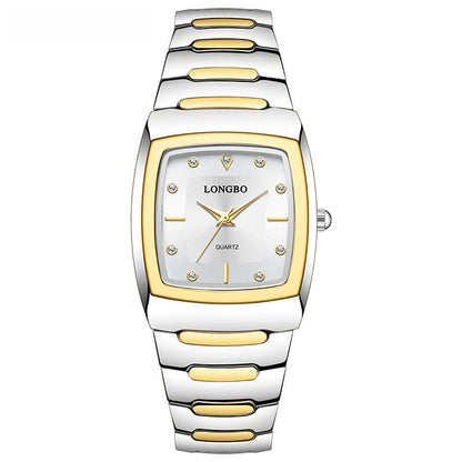 Men's Quartz Watch With Alloy Strap And Single Folding Buckle, Featuring Tempered Glass Mirror And Pointer Display