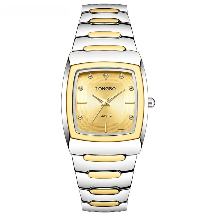 Men's Quartz Watch With Alloy Strap And Single Folding Buckle, Featuring Tempered Glass Mirror And Pointer Display