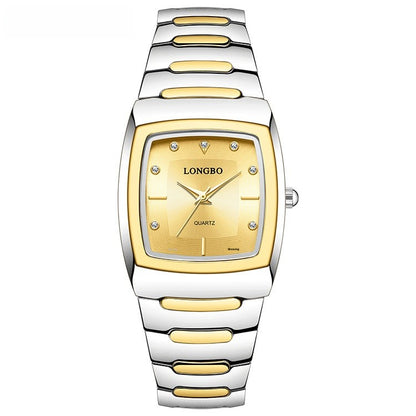 Men's Quartz Watch With Alloy Strap And Single Folding Buckle, Featuring Tempered Glass Mirror And Pointer Display