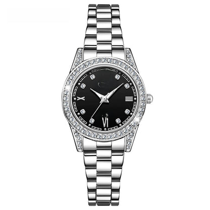 Quartz Watch Unisex With Stainless Steel Strap, Single Folding Buckle, Tempered Glass, Pointer Display, Round Dial