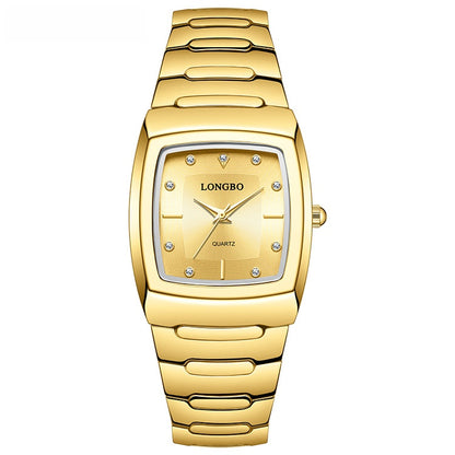 Men's Quartz Watch With Alloy Strap And Single Folding Buckle, Featuring Tempered Glass Mirror And Pointer Display