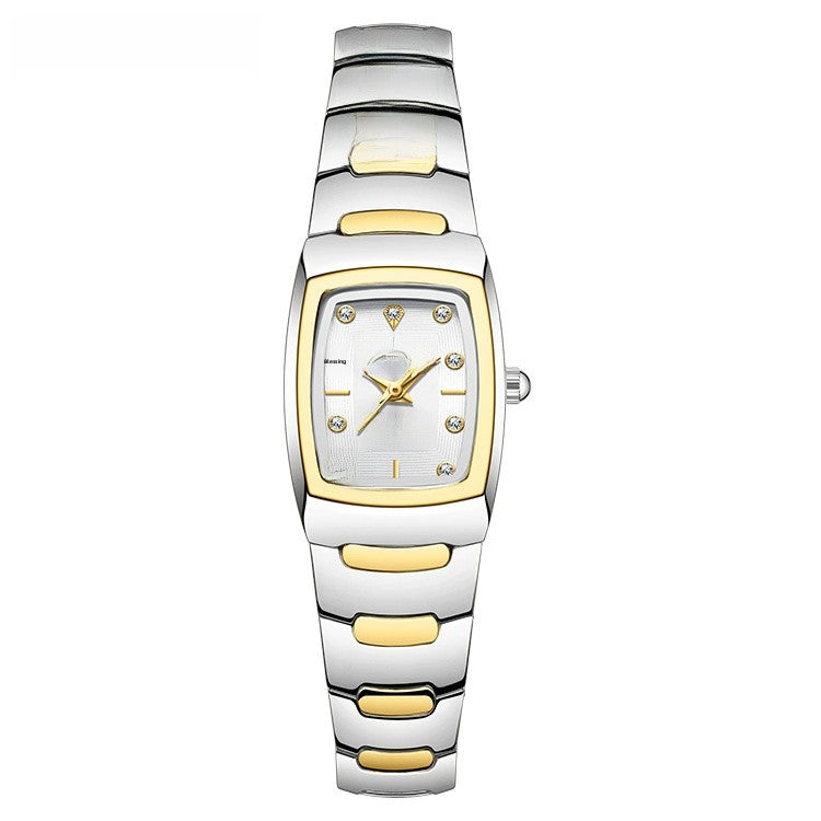 Men's Quartz Watch With Alloy Strap And Single Folding Buckle, Featuring Tempered Glass Mirror And Pointer Display