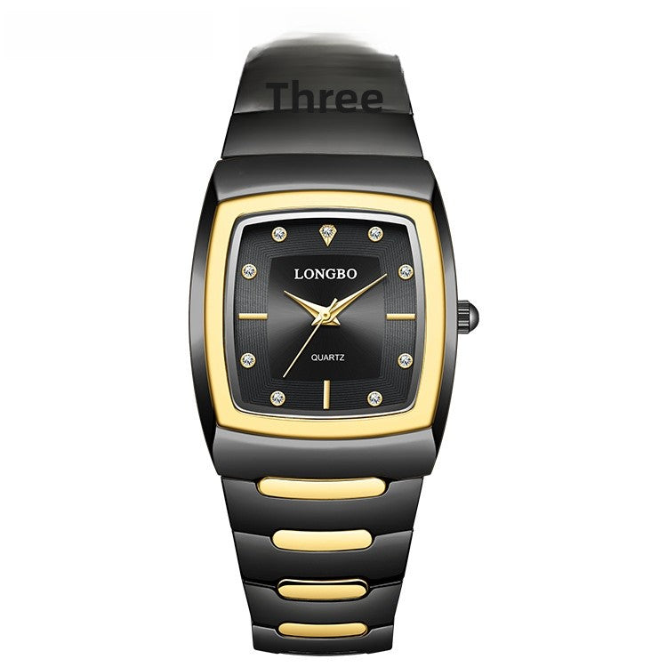 Men's Quartz Watch With Alloy Strap And Single Folding Buckle, Featuring Tempered Glass Mirror And Pointer Display