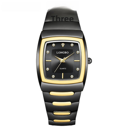 Men's Quartz Watch With Alloy Strap And Single Folding Buckle, Featuring Tempered Glass Mirror And Pointer Display