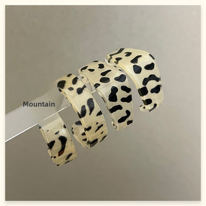 Leopard Print Earrings For Women In Simple Style, Made Of Acrylic With Stoving Varnish Finish