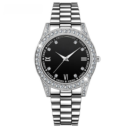 Quartz Watch Unisex With Stainless Steel Strap, Single Folding Buckle, Tempered Glass, Pointer Display, Round Dial