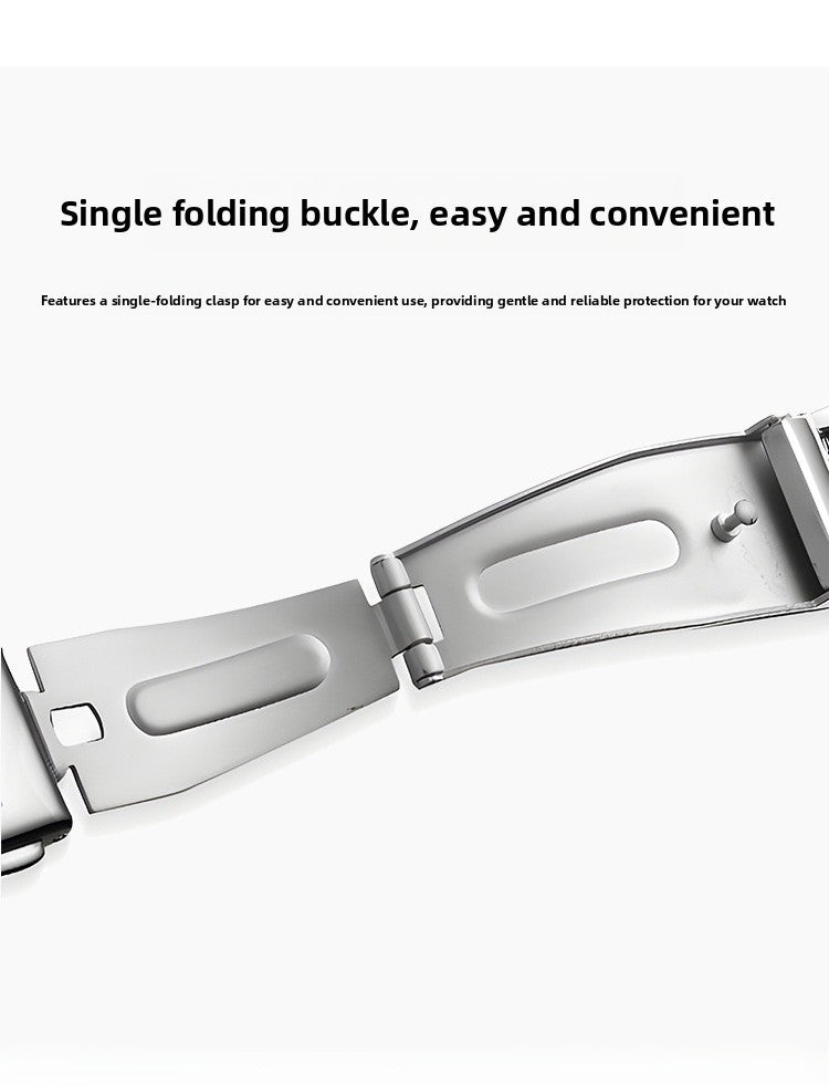 Men's Quartz Watch With Stainless Steel Strap, Tempered Glass Mirror, Pointer Display, And Single Folding Buckle