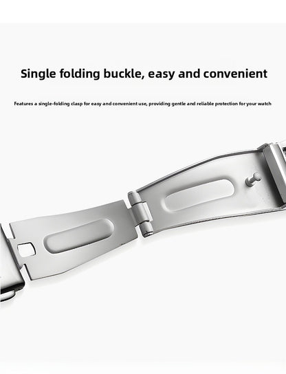 Men's Quartz Watch With Stainless Steel Strap, Tempered Glass Mirror, Pointer Display, And Single Folding Buckle