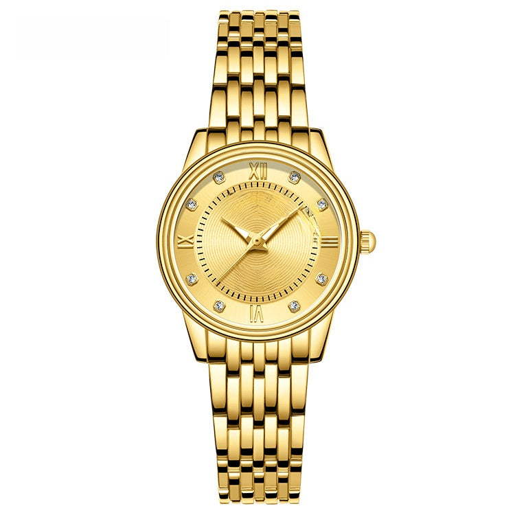 Men's Quartz Watch With Stainless Steel Strap, Tempered Glass Mirror, Pointer Display, And Single Folding Buckle