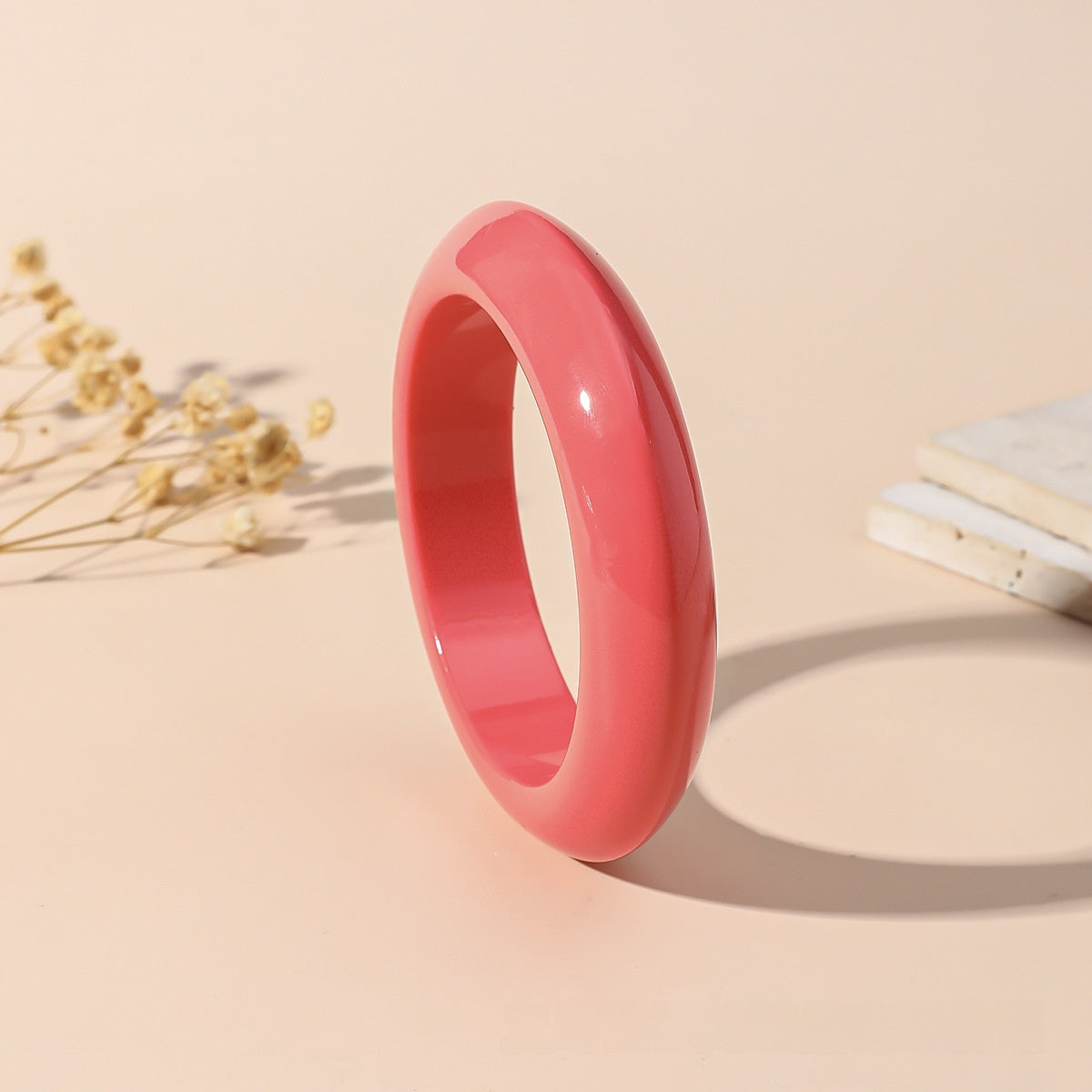 Asymmetrical Resin Bangle For UFO Lovers In Black Color