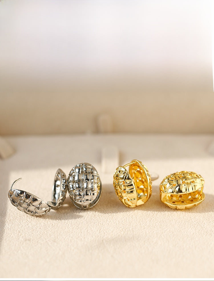 Heart Shape Hoop Earrings For Women In Golden Alloy Featuring Electroplated Finish
