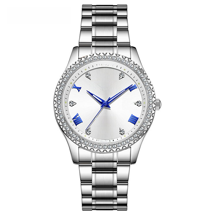 Men's Quartz Watch With Stainless Steel Strap And Single Folding Buckle, Featuring Tempered Glass Mirror And Pointer Display