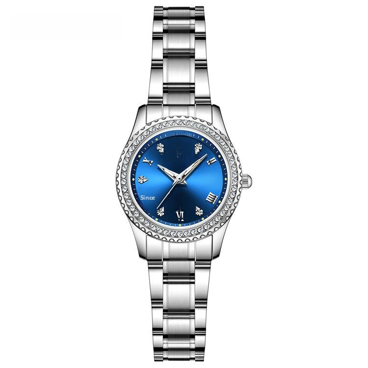 Men's Quartz Watch With Stainless Steel Strap And Single Folding Buckle, Featuring Tempered Glass Mirror And Pointer Display