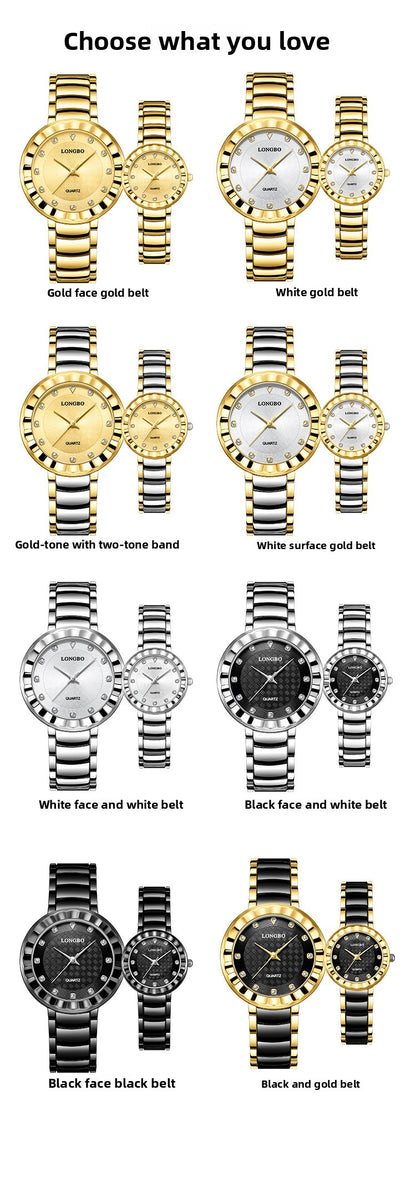 Quartz Watch With Stainless Steel Strap And Single Folding Buckle, Featuring Tempered Glass Mirror, Pointer Display, And Round Dial