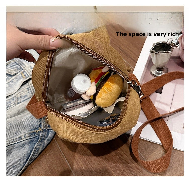 Capybara Round Oxford Cloth Crossbody Bag For Kids, Suitable For All Seasons