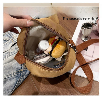 Capybara Round Oxford Cloth Crossbody Bag For Kids, Suitable For All Seasons