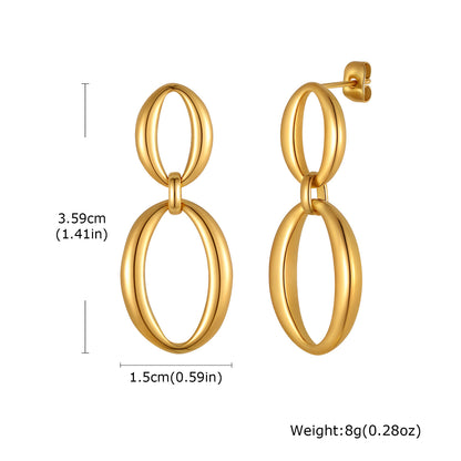 Round Stud Earrings For Women Featuring Waterproof Non Tarnish 304 Stainless Steel With 18K Real Gold Plated PVD Coating