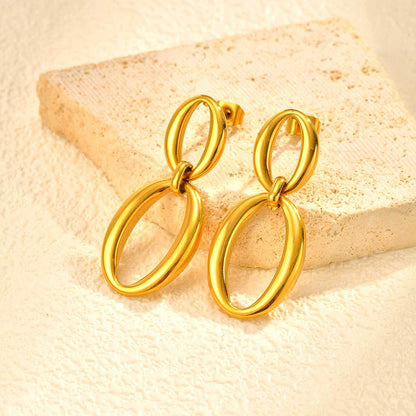 Round Stud Earrings For Women Featuring Waterproof Non Tarnish 304 Stainless Steel With 18K Real Gold Plated PVD Coating