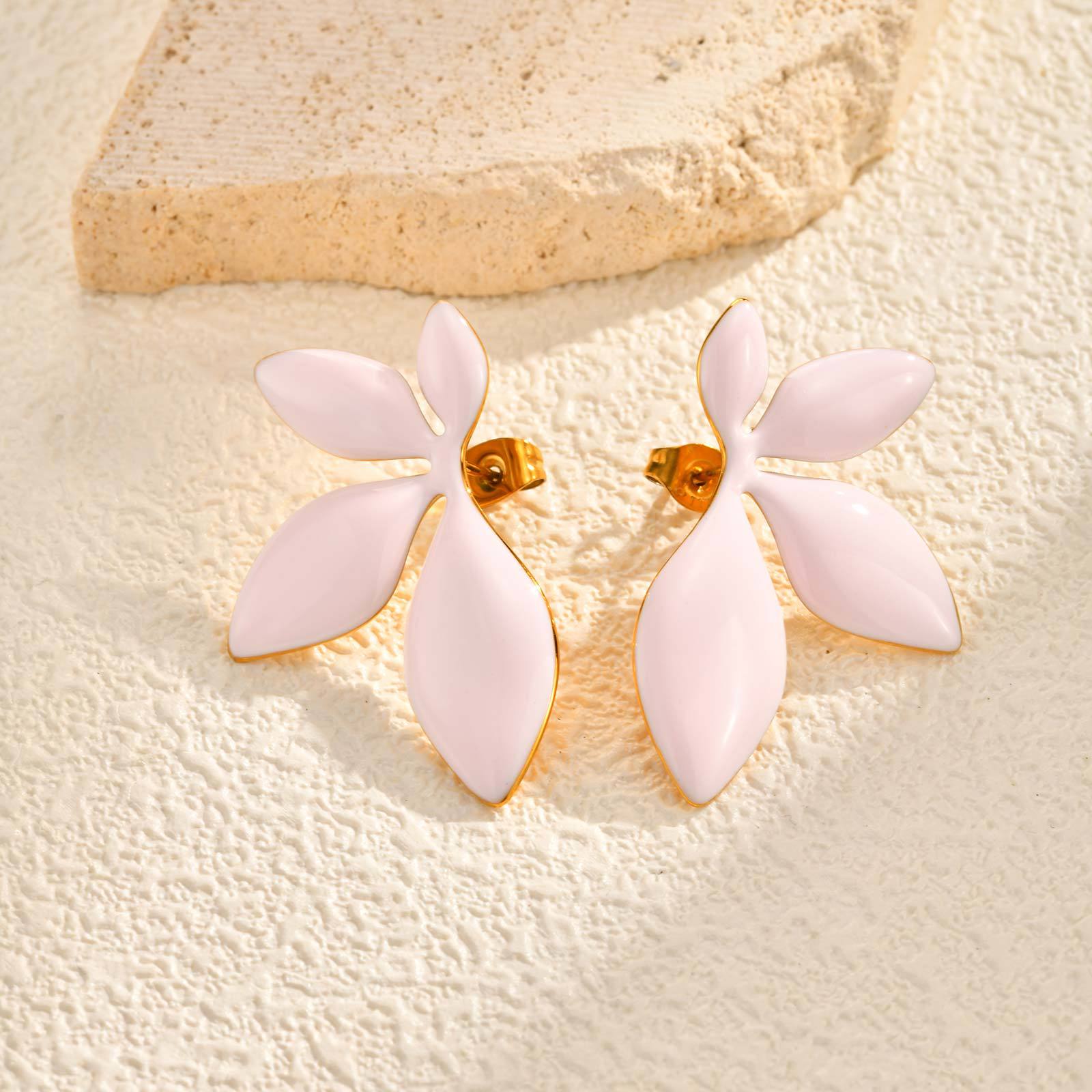 Round Stud Earrings For Women, Waterproof Non Tarnish 304 Stainless Steel With 18K Real Gold PVD Coated Plating