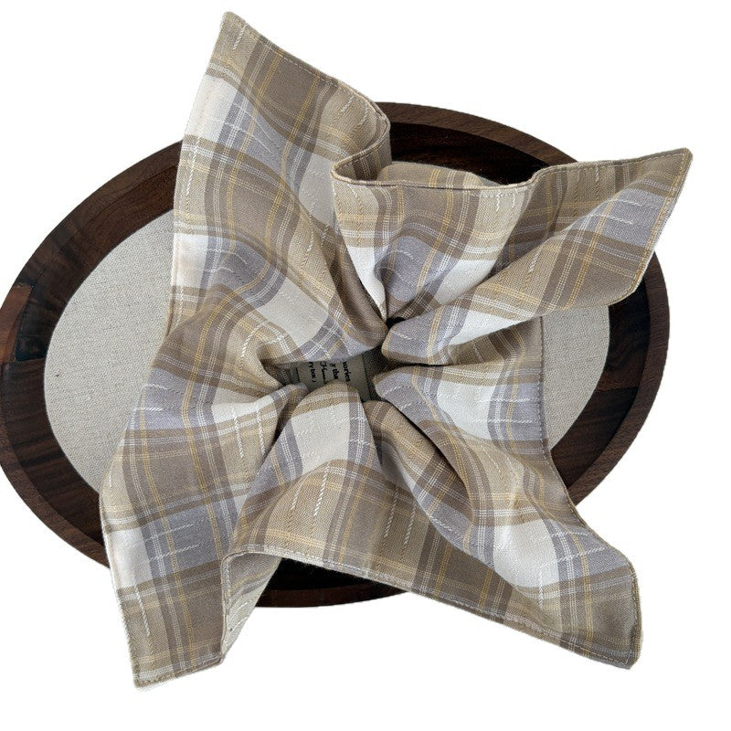 Preppy Style Hair Tie Made Of Cloth Featuring Blue Checkered Scrunchies