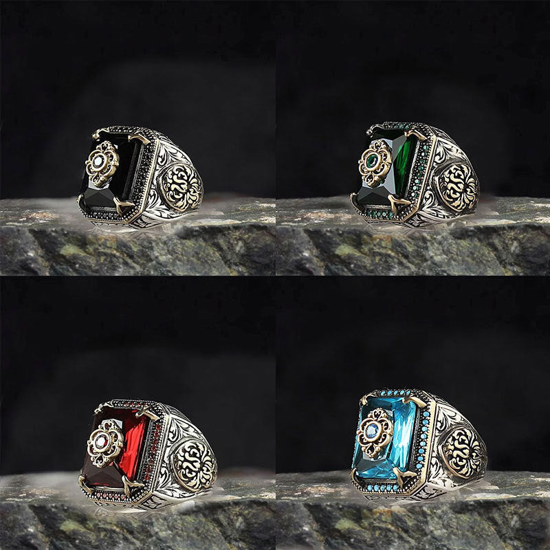 Retro Square Alloy Ring For Stylish Vintage Look