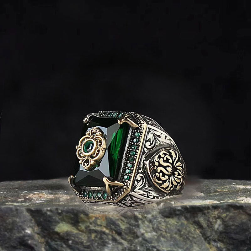 Retro Square Alloy Ring For Stylish Vintage Look