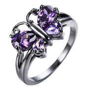 J092-6 Butterfly Amethyst Silver 6#