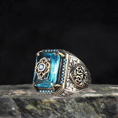 Retro Square Alloy Ring For Stylish Vintage Look