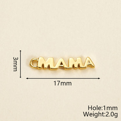 Letter Pendant 18K Gold Plated Copper With Zircon, 0.05-0.08µm Thickness, 1 Pc