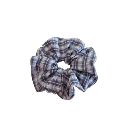 Plaid New Style Cloth Checkered Scrunchies In Light Blue Hair Tie