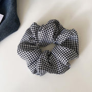3#Black and White Checkered Scrunchie