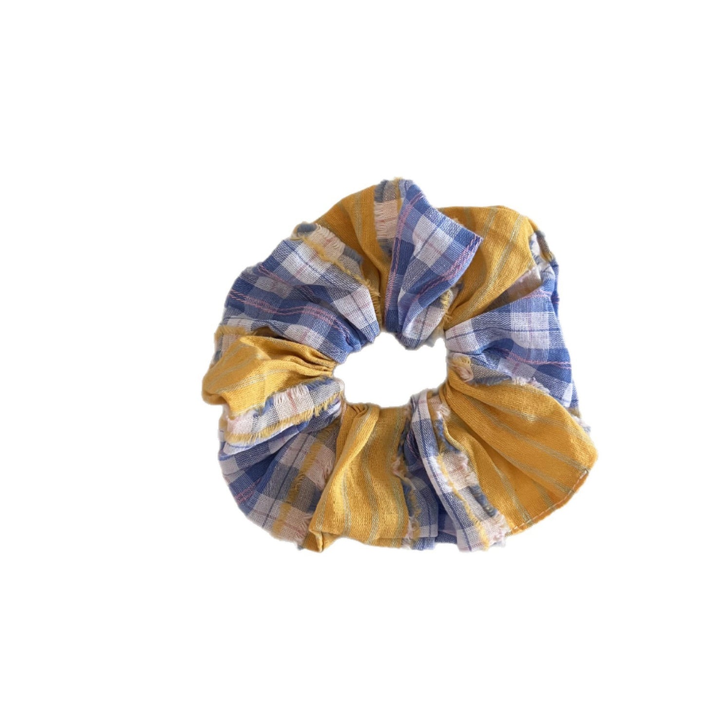 Plaid New Style Checkered Scrunchies In Pink For Stylish Hair Accessories