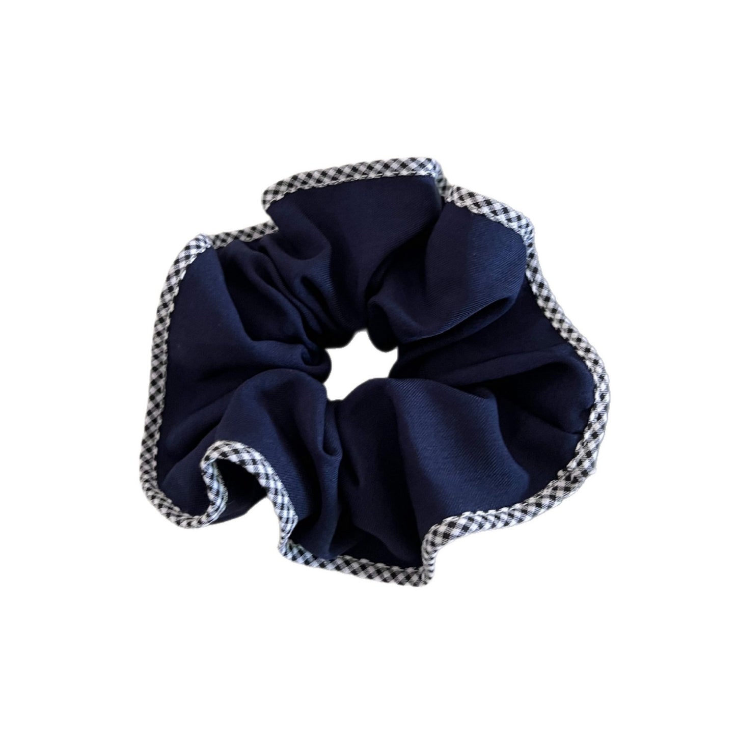 Plaid New Style Checkered Scrunchies In Grey For Stylish Hair Accessories