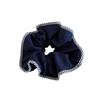 Plaid New Style Checkered Scrunchies In Grey For Stylish Hair Accessories