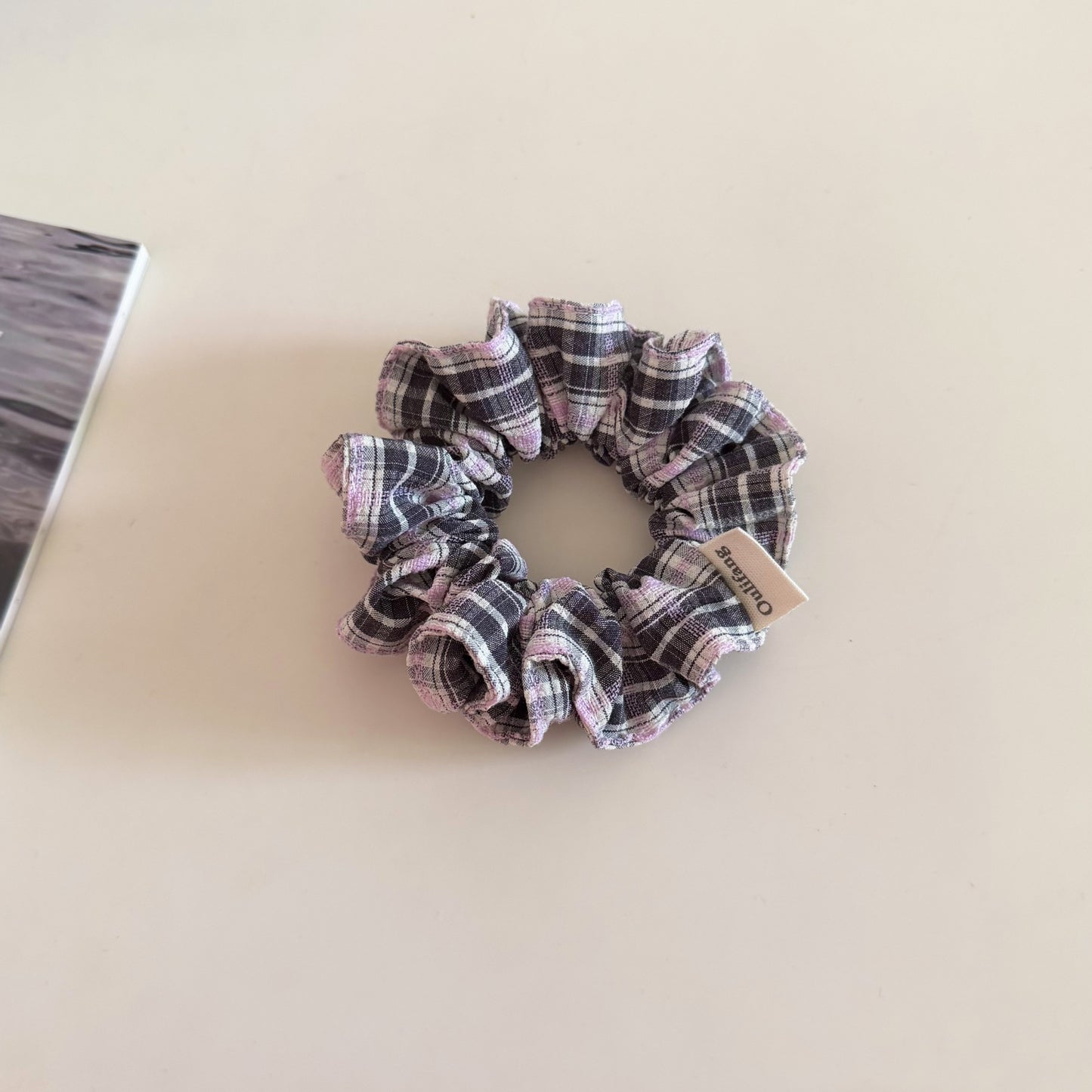 Plaid New Style Cloth Checkered Scrunchies In Pink For Stylish Hair Accessories