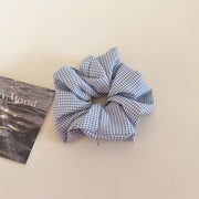 2#Light Blue Checkered Scrunchie