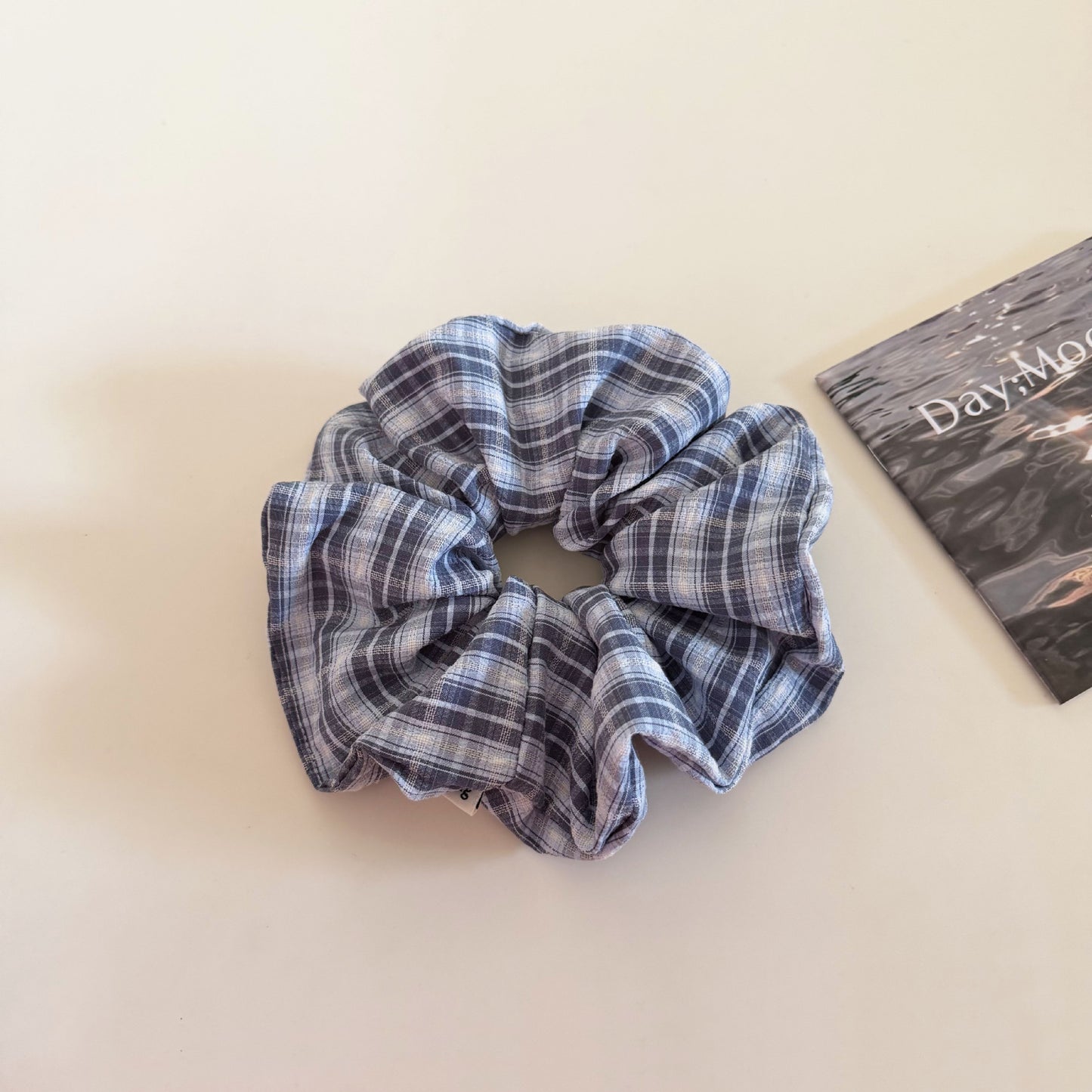 Plaid New Style Cloth Checkered Scrunchies In Light Blue Hair Tie