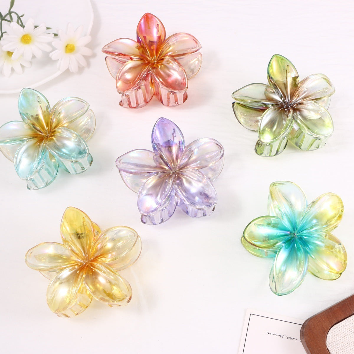 Yellow Flowers Hair Claw Hairpin Made Of Durable PS Material, Stylish And Practical Hair Accessory