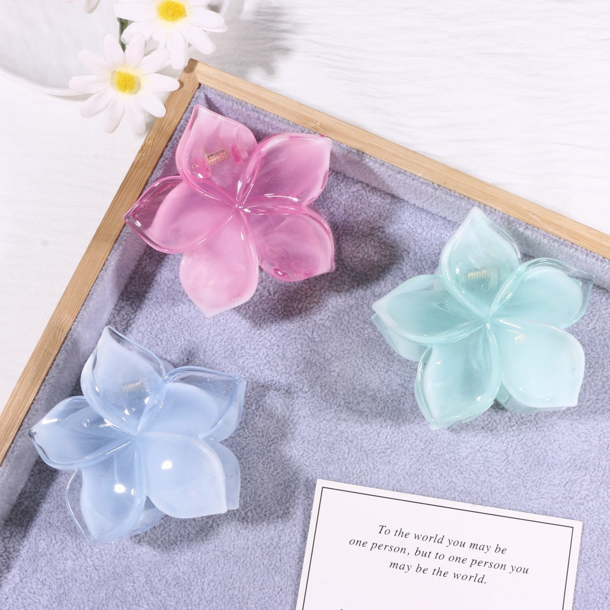 Flowers Hair Claws Hairpin Made Of Durable PS Material In Skin Color