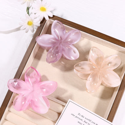 Sweet Pink Marble Hair Claw Made Of Durable PS Material, Stylish Hair Accessory For Everyday Use