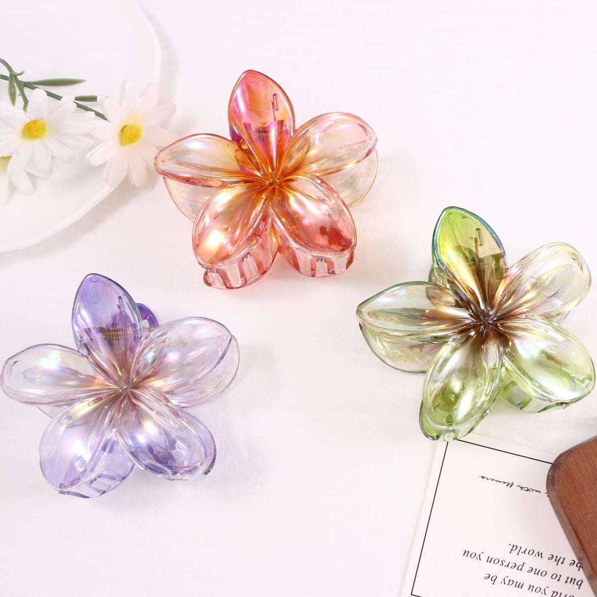 Yellow Flowers Hair Claw Hairpin Made Of Durable PS Material, Stylish And Practical Hair Accessory