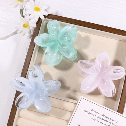 Sweet Pink Marble Hair Claw Made Of Durable PS Material, Stylish Hair Accessory For Everyday Use