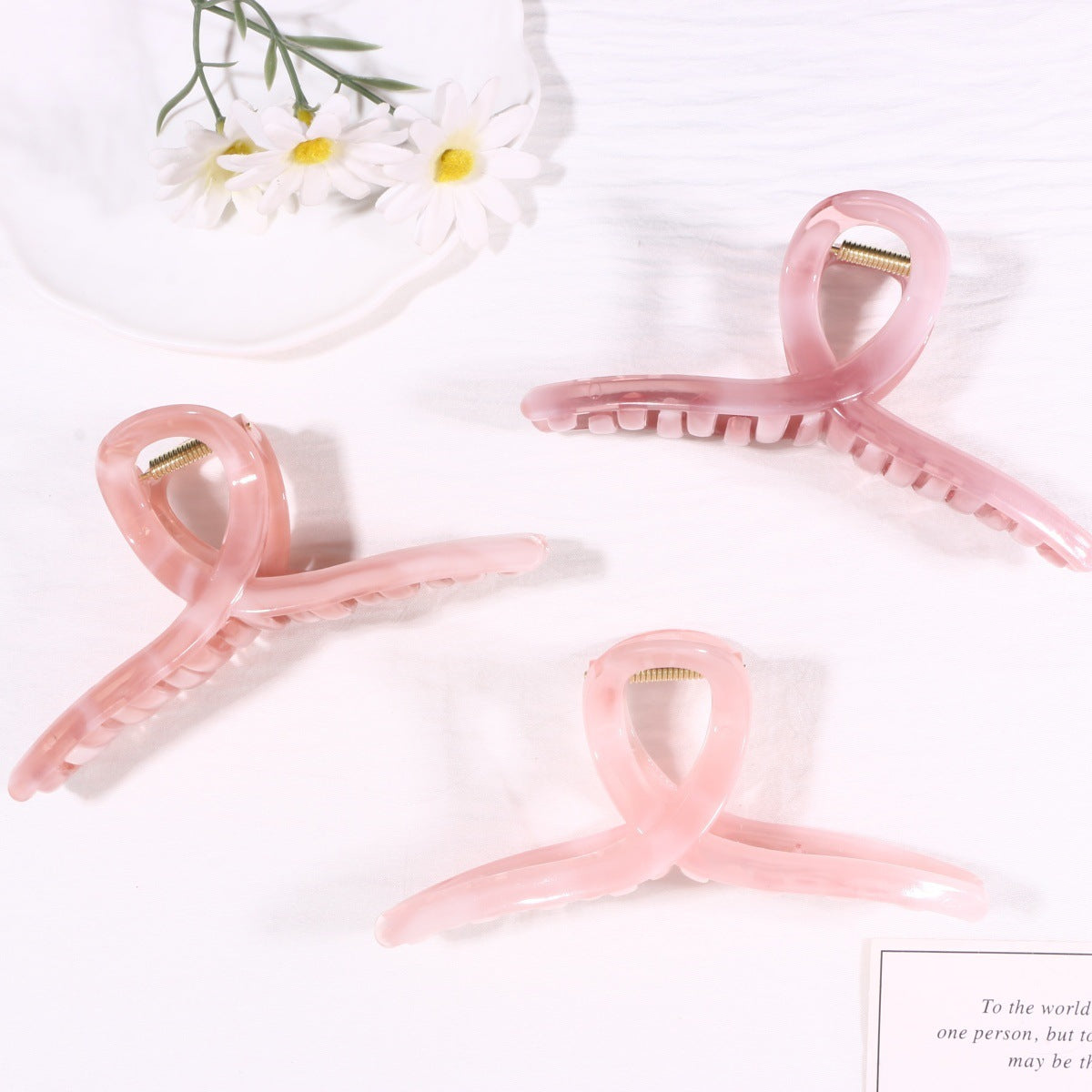 Light Brown Hair Claws Made Of Durable PS Material, Stylish Hairpin Accessory For Everyday Use
