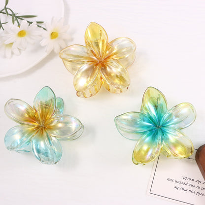Yellow Flowers Hair Claw Hairpin Made Of Durable PS Material, Stylish And Practical Hair Accessory