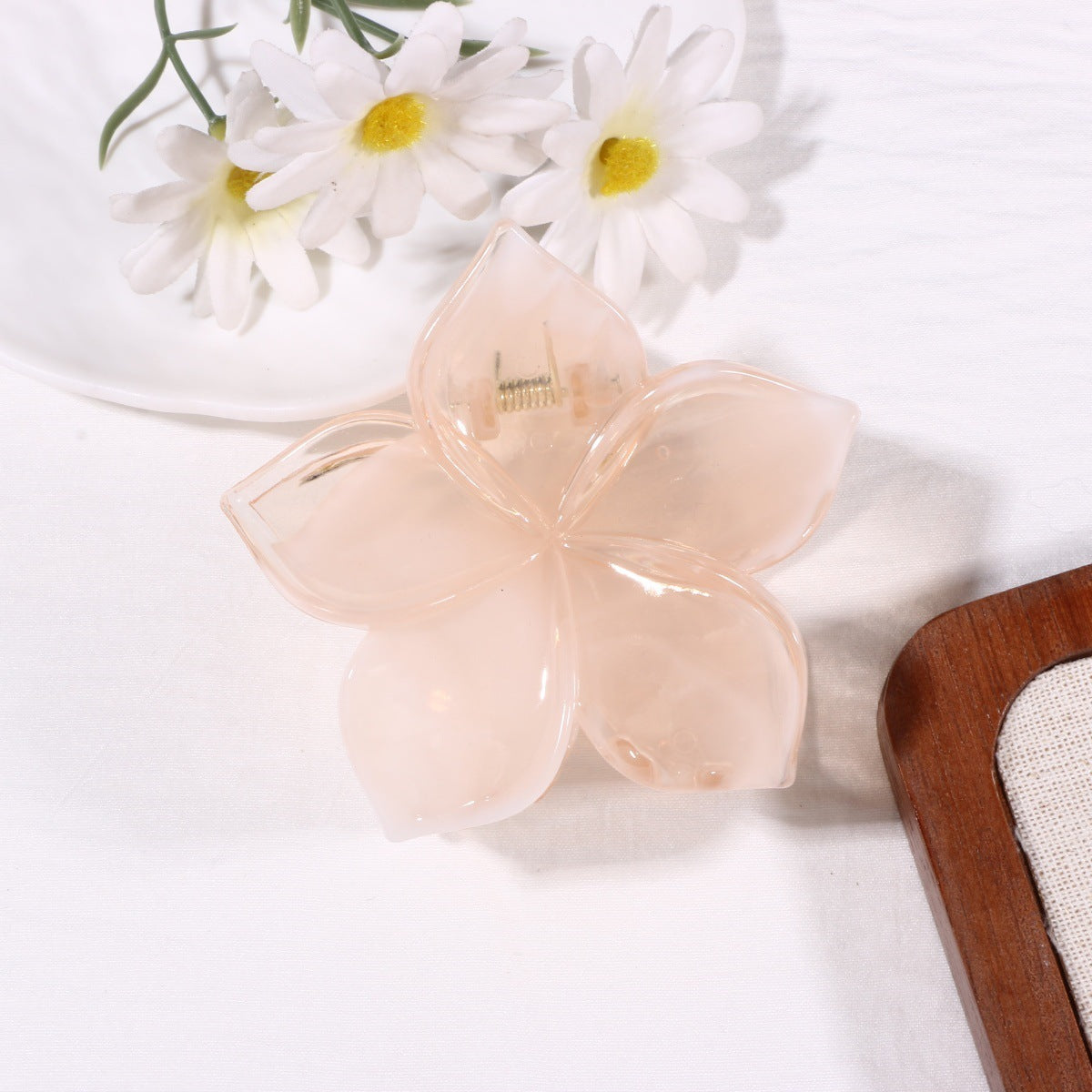 Flowers Hair Claws Hairpin Made Of Durable PS Material In Skin Color
