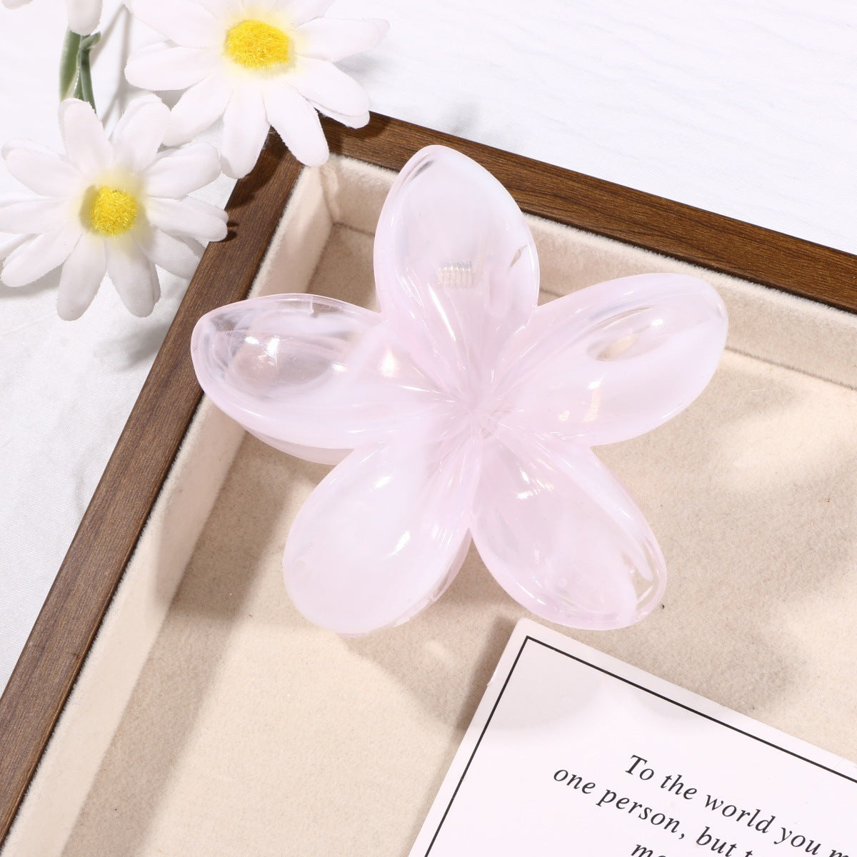 Sweet Pink Marble Hair Claw Made Of Durable PS Material, Stylish Hair Accessory For Everyday Use