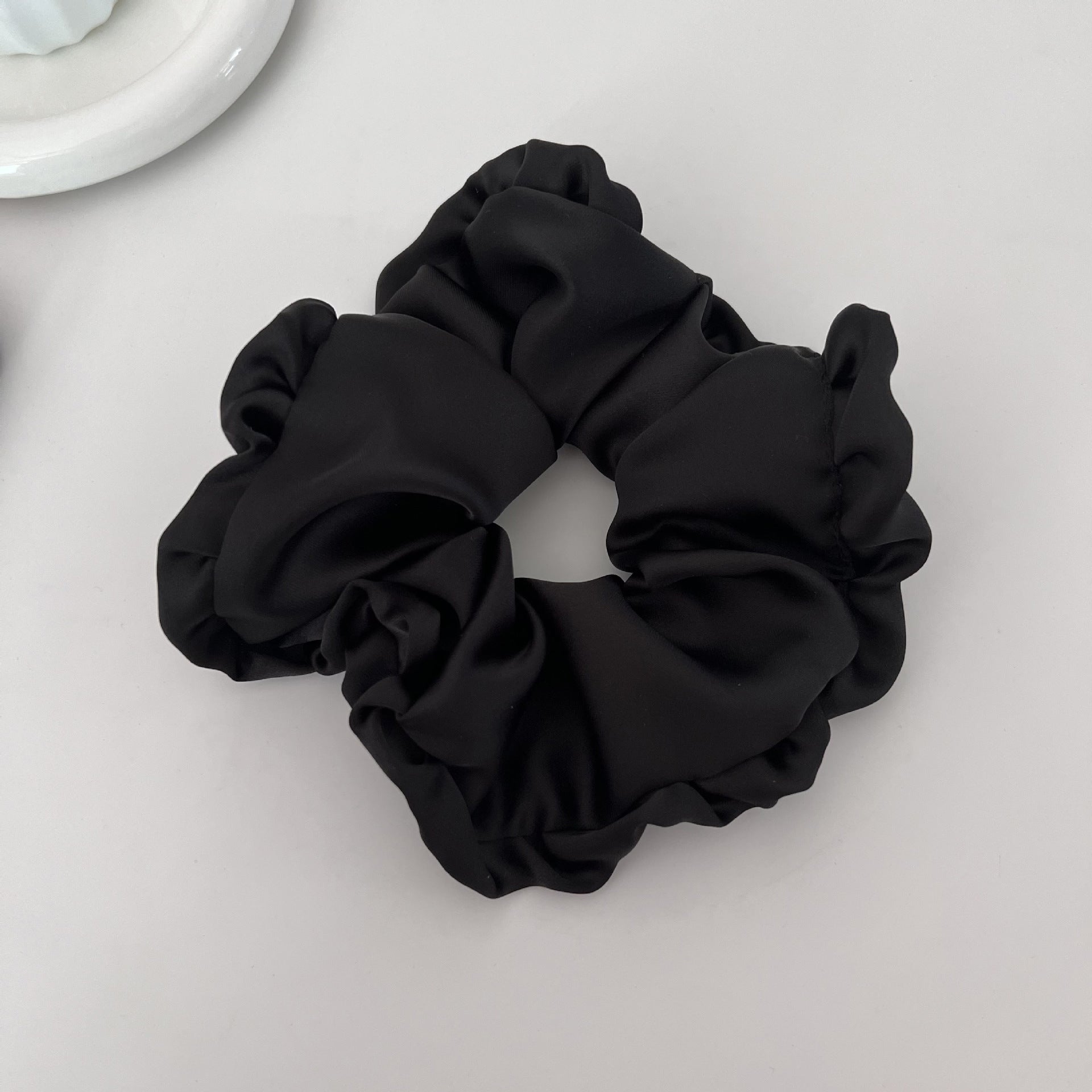 New Style Satin Ruffle Scrunchie In Purple Hair Accessory