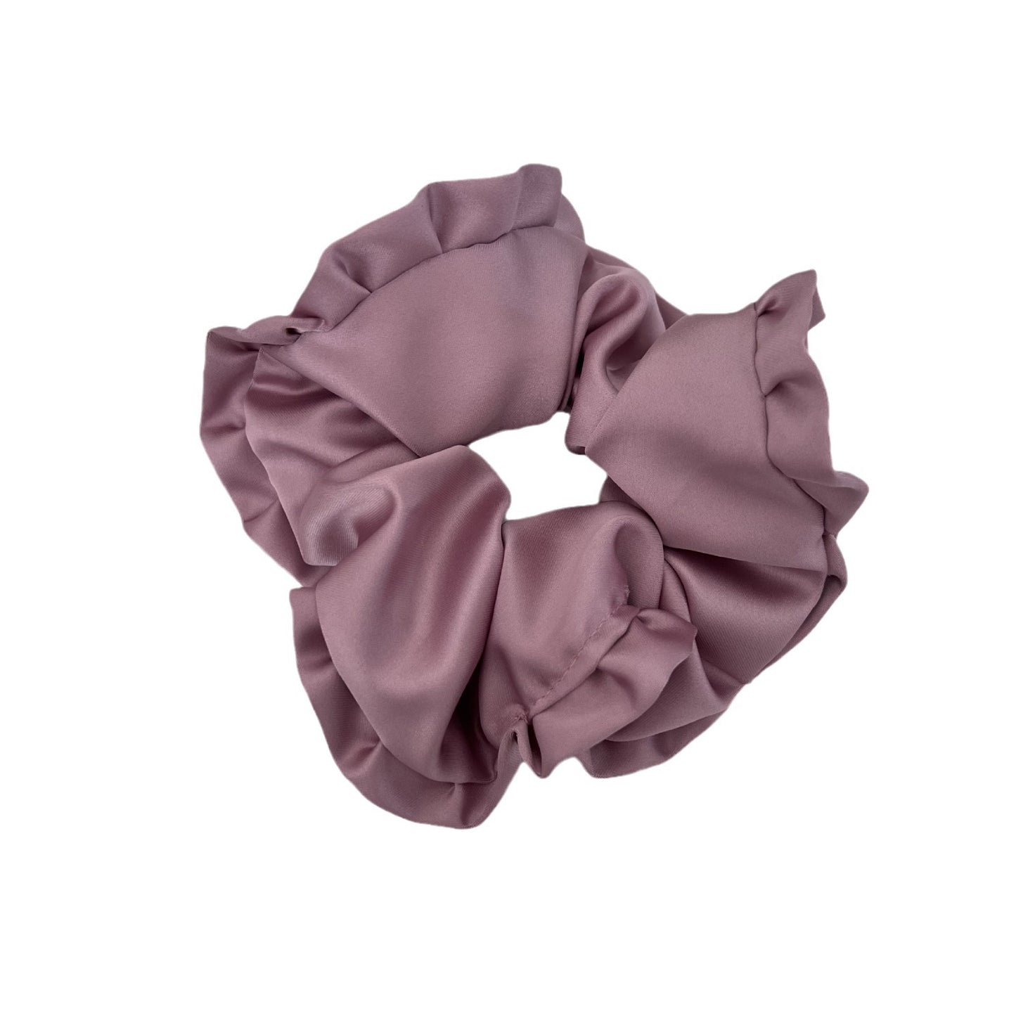 New Style Satin Ruffle Scrunchie In Purple Hair Accessory