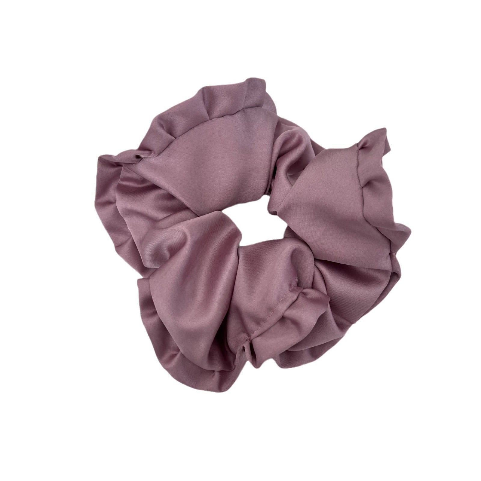 New Style Satin Ruffle Scrunchie In Purple Hair Accessory